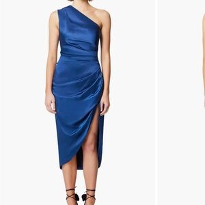 Elliatt Cassini One-Shoulder Dress navy blue